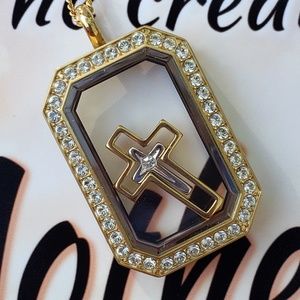 Origami Owl Heritage Hinged Locket with Crosses